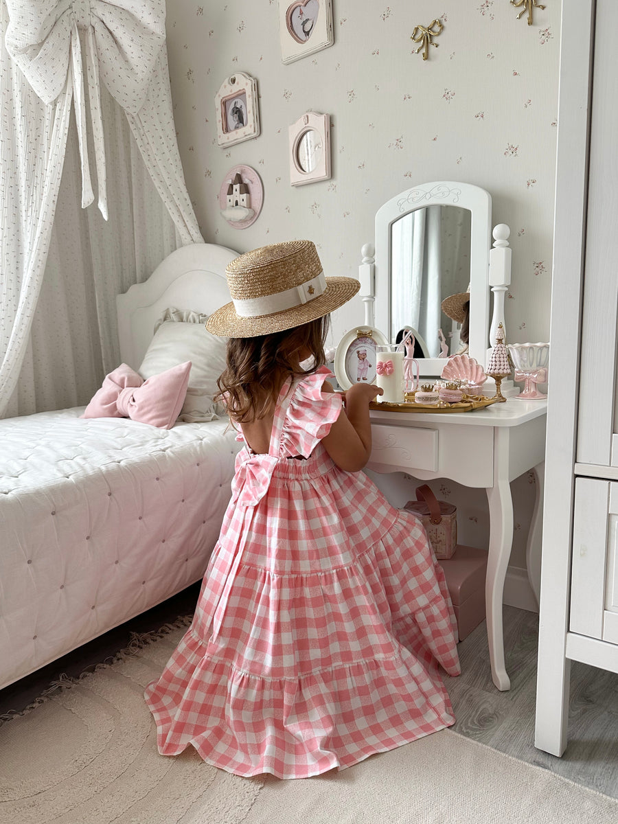 Pink Summer Check Dress