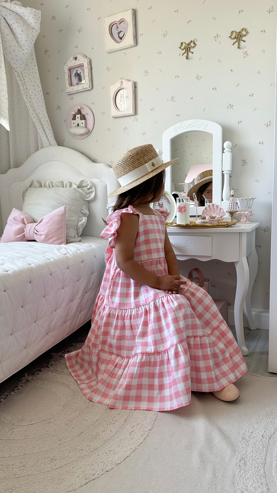 Pink Summer Check Dress