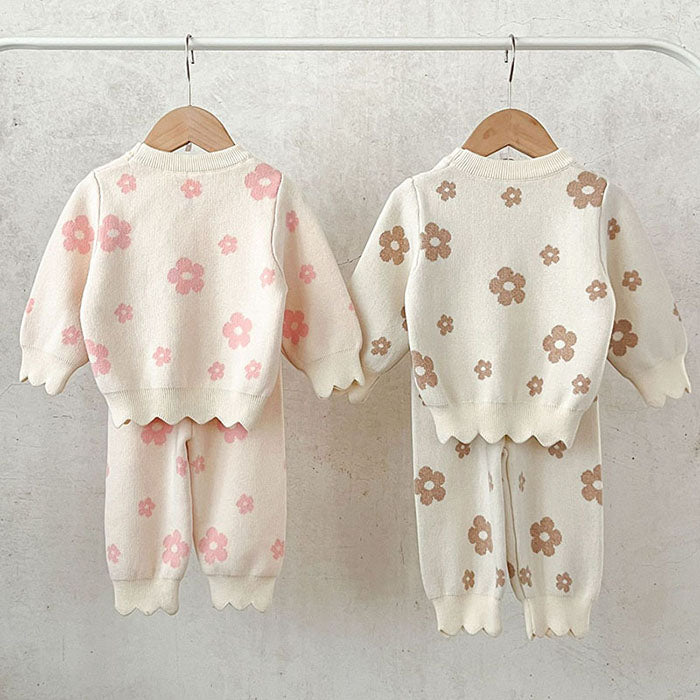 Daisy Knit & Pants Set - Pink