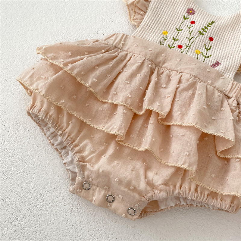 Floral Embroidery Romper