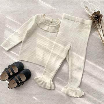 Selena Knit Top & Pants - White