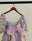 Mirabella Lace Dress & Hair Bow   - Lilac Love (Made to order)