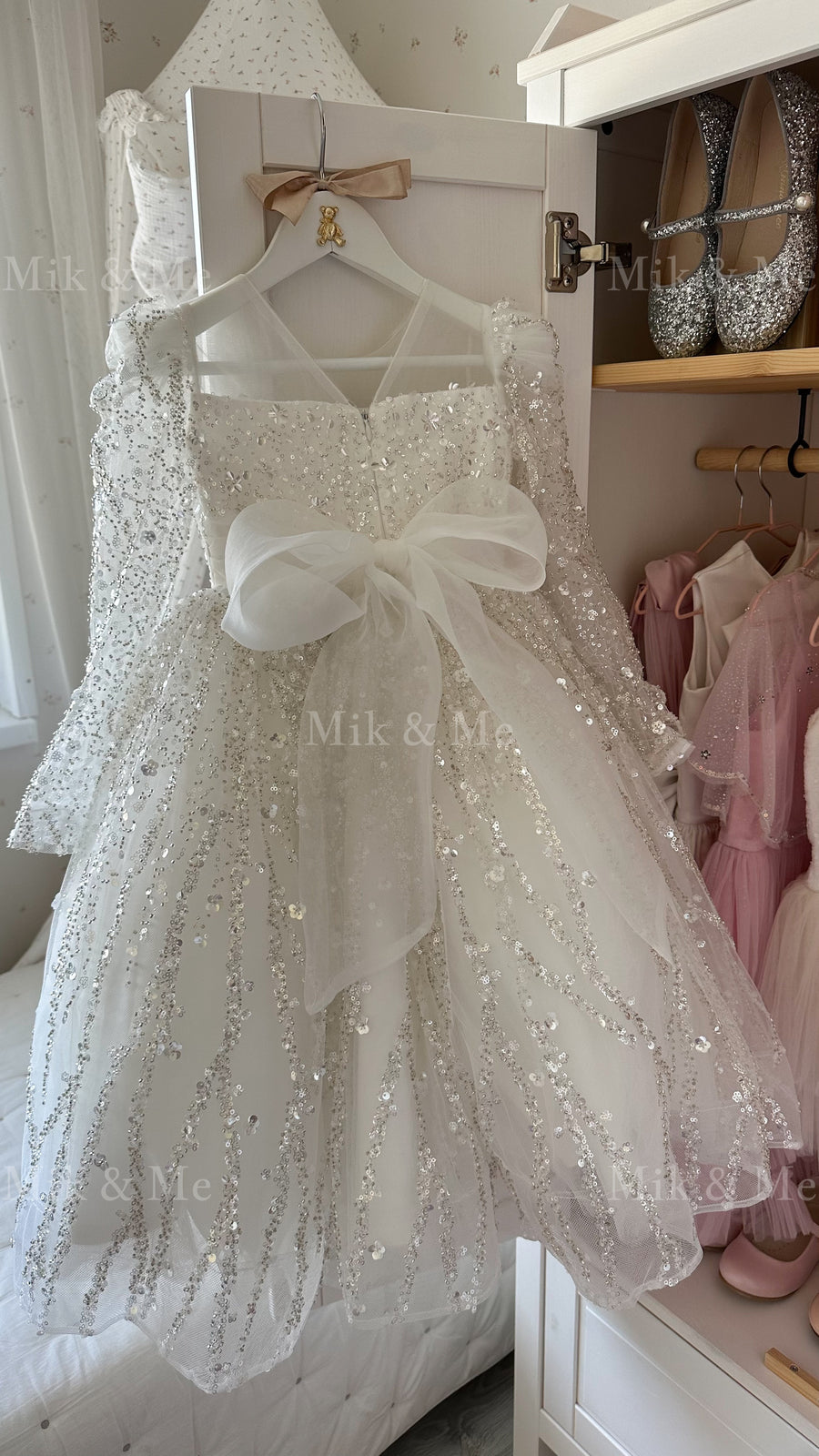 Sparkle my world Luxe Dress - White (Made to order)