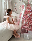 Rose Garden Dress & Hairbow - White