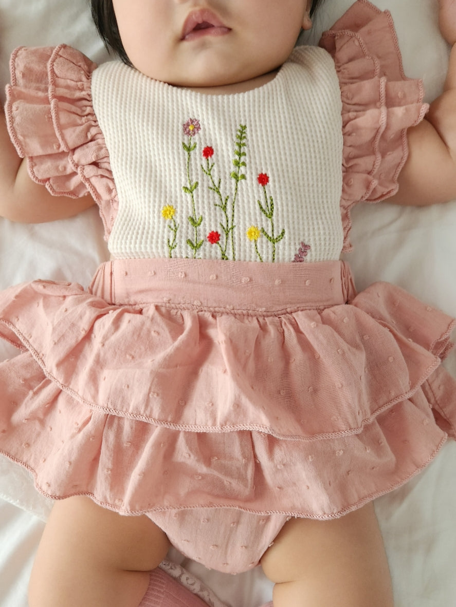 Floral Embroidery Romper