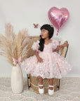 Pink Butterfly Puff Sleeve Dress (Pre-order)