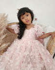 Pink Butterfly Puff Sleeve Dress (Pre-order)