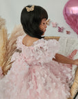 Pink Butterfly Puff Sleeve Dress (Pre-order)