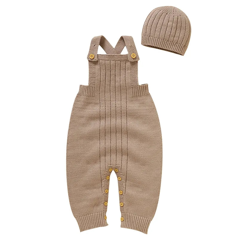 Classic Knit Overalls & Beanie