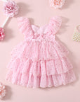 Floral Girls Party Dress - Pink