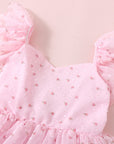 Floral Girls Party Dress - Pink