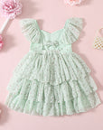 Floral Girls Party Dress - Mint