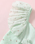 Floral Girls Party Dress - Mint