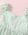 Floral Girls Party Dress - Mint