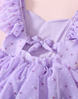 Floral Girls Party Dress - Purple