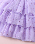 Floral Girls Party Dress - Purple