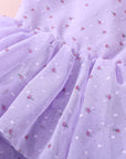 Floral Girls Party Dress - Purple