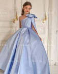 Jasmine Blue Satin Girls Special Occasion Dress