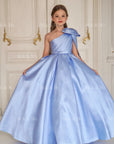 Jasmine Blue Satin Girls Special Occasion Dress