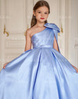 Jasmine Blue Satin Girls Special Occasion Dress