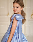 Jasmine Blue Satin Girls Special Occasion Dress