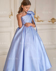 Jasmine Blue Satin Girls Special Occasion Dress