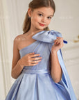 Jasmine Blue Satin Girls Special Occasion Dress