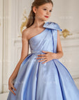 Jasmine Blue Satin Girls Special Occasion Dress