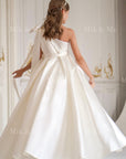 Jasmine Ivory Satin Girls Special Occasion Dress