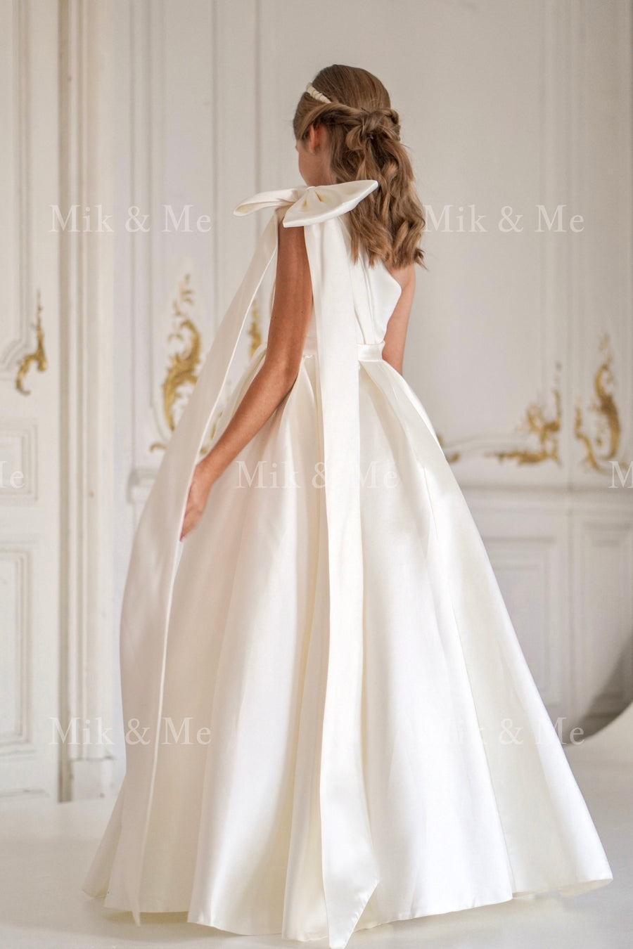 Jasmine Ivory Satin Girls Special Occasion Dress