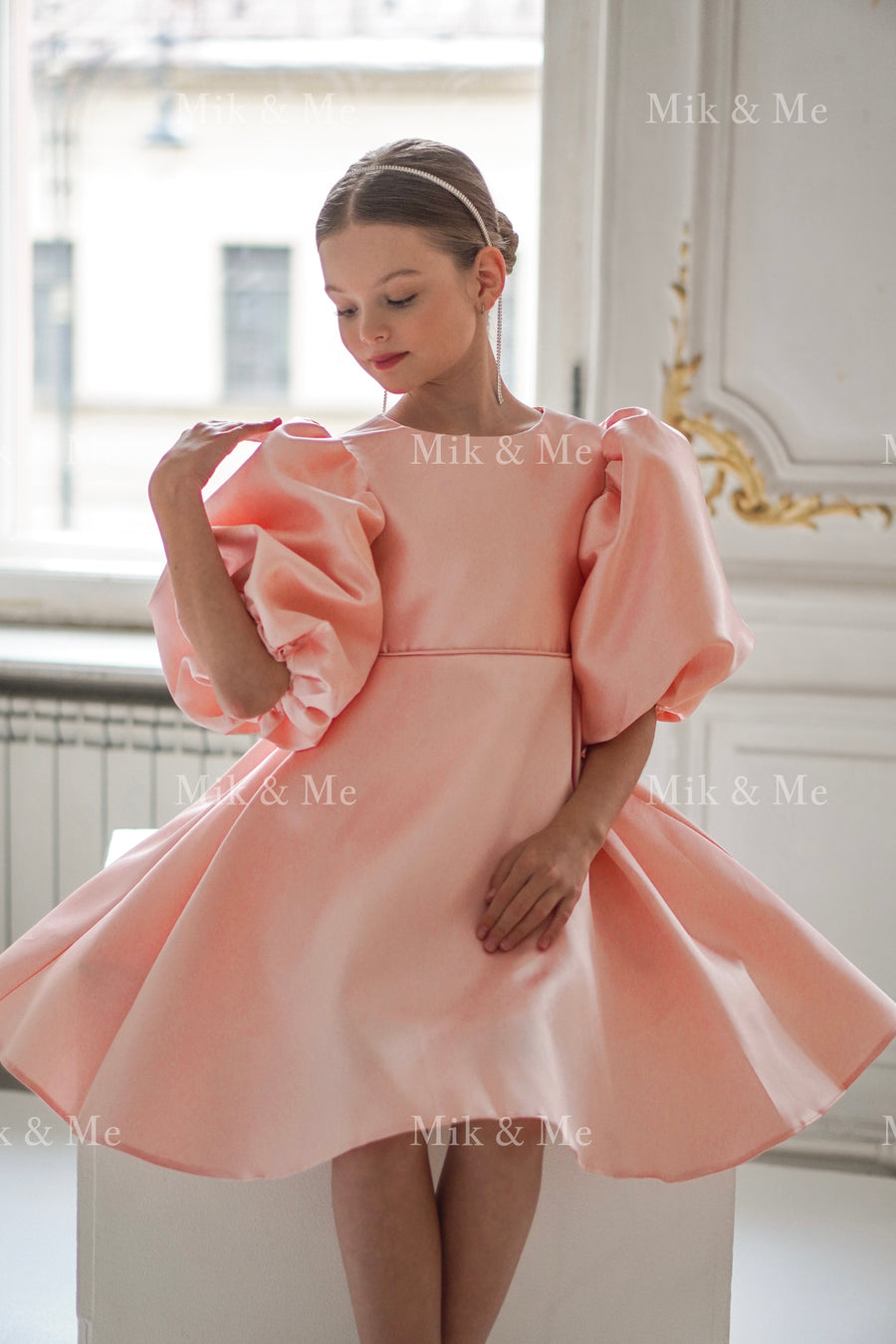 Beatrice Special Occasion Satin Girls Dress