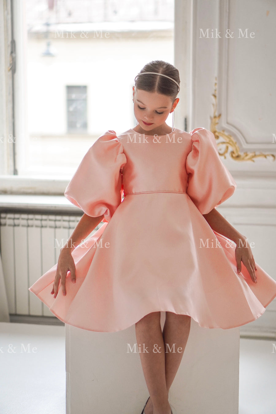 Beatrice Special Occasion Satin Girls Dress