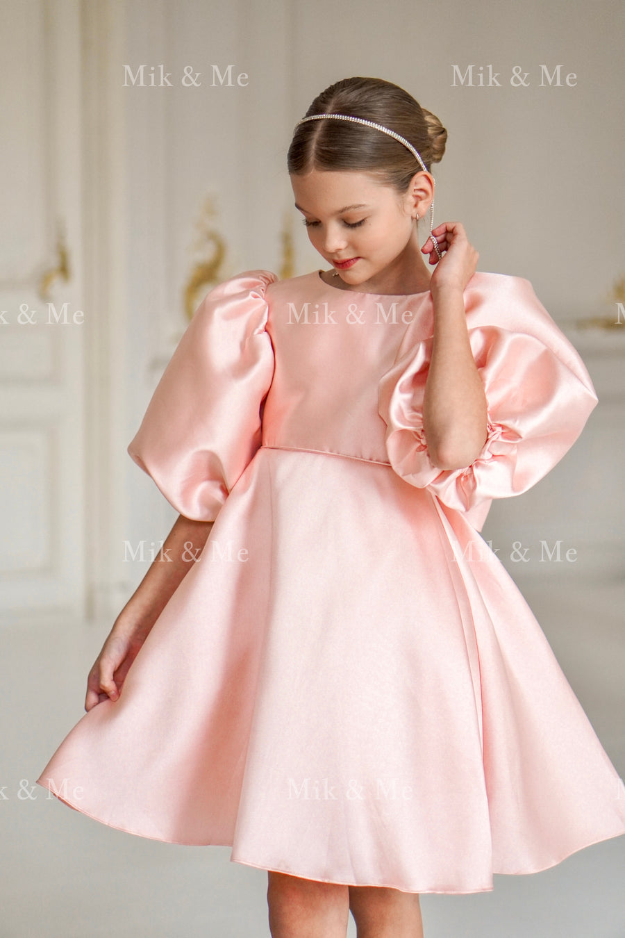 Beatrice Special Occasion Satin Girls Dress