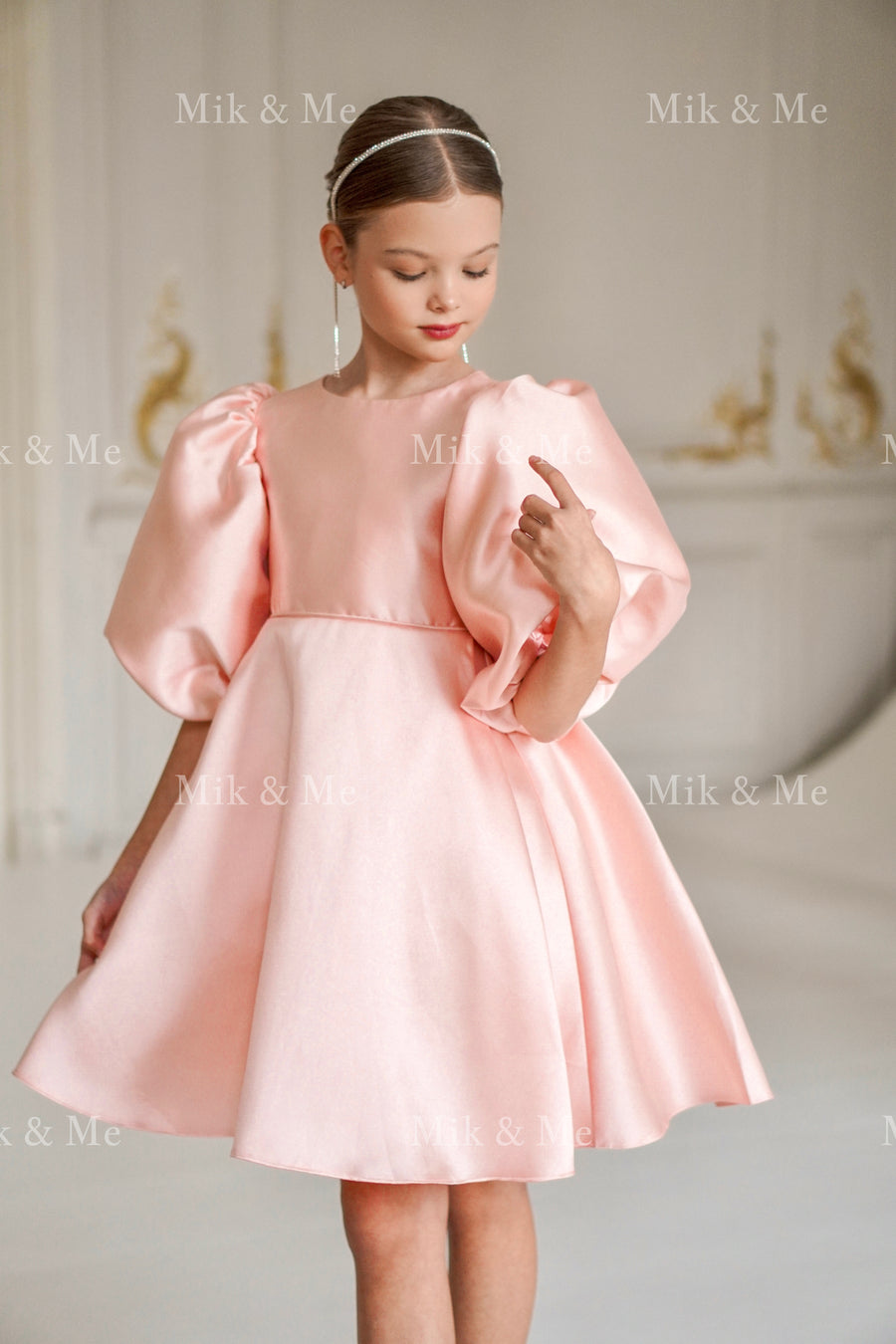 Beatrice Special Occasion Satin Girls Dress