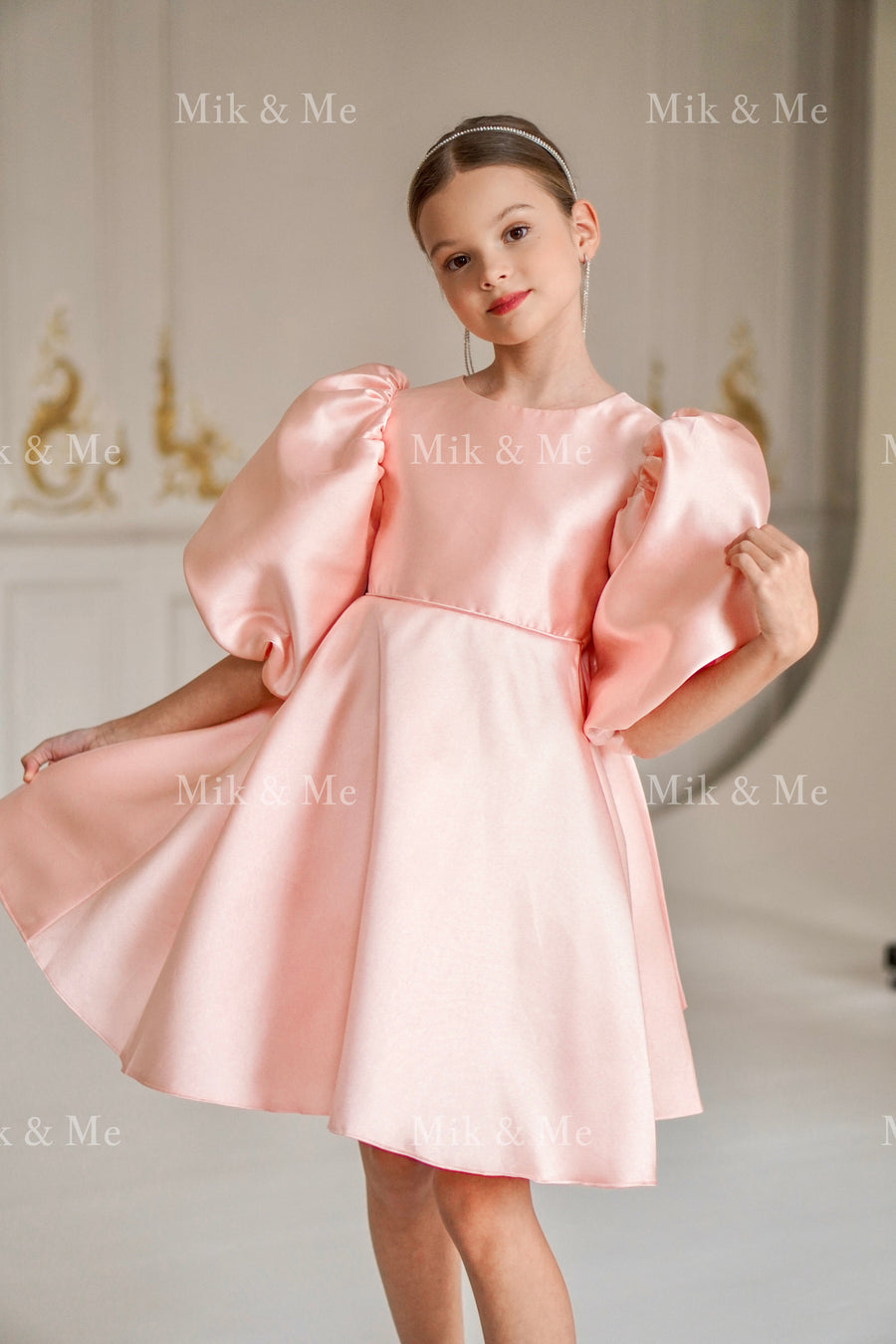 Beatrice Special Occasion Satin Girls Dress