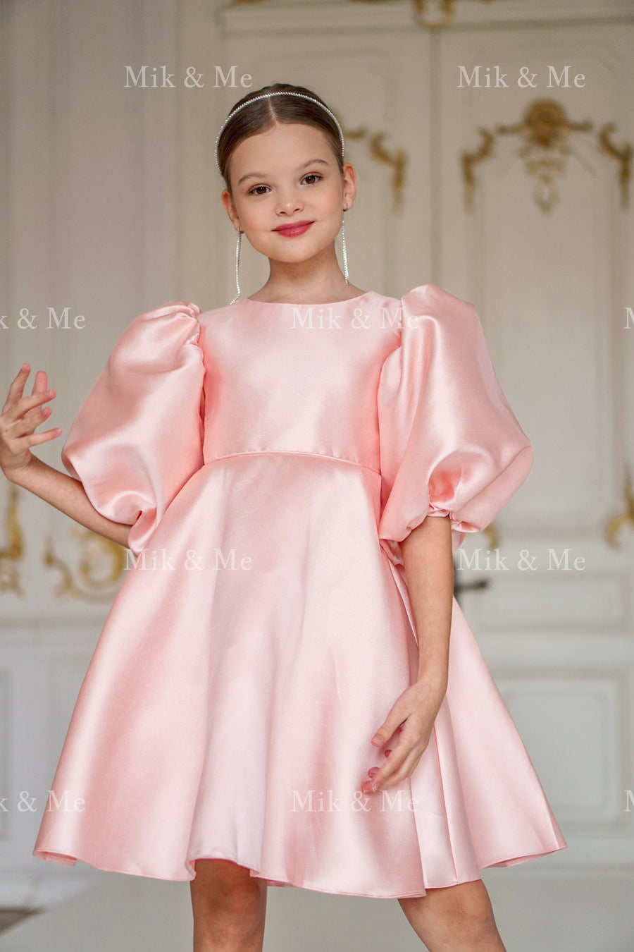 Beatrice Special Occasion Satin Girls Dress