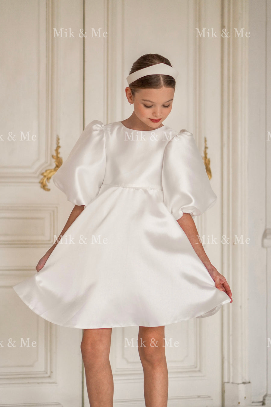 Beatrice Special Occasion Satin Girls Dress