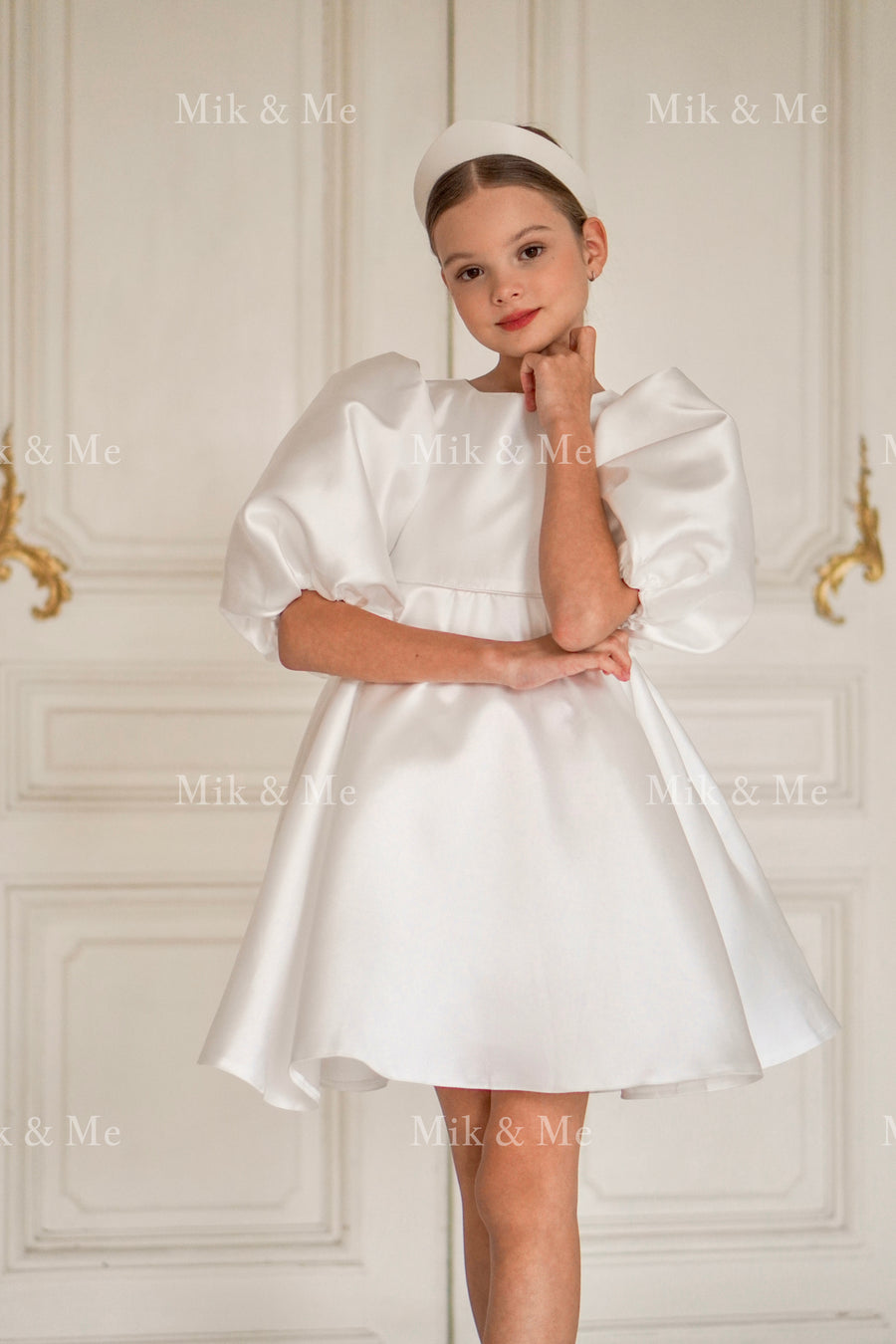 Beatrice Special Occasion Satin Girls Dress