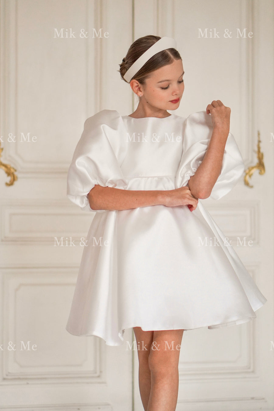 Beatrice Special Occasion Satin Girls Dress