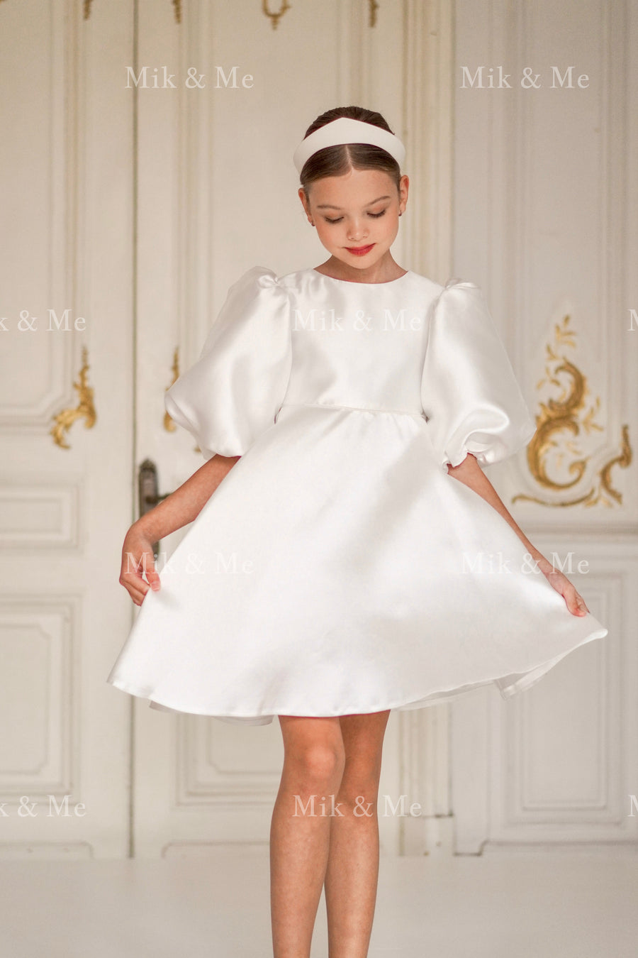 Beatrice Special Occasion Satin Girls Dress