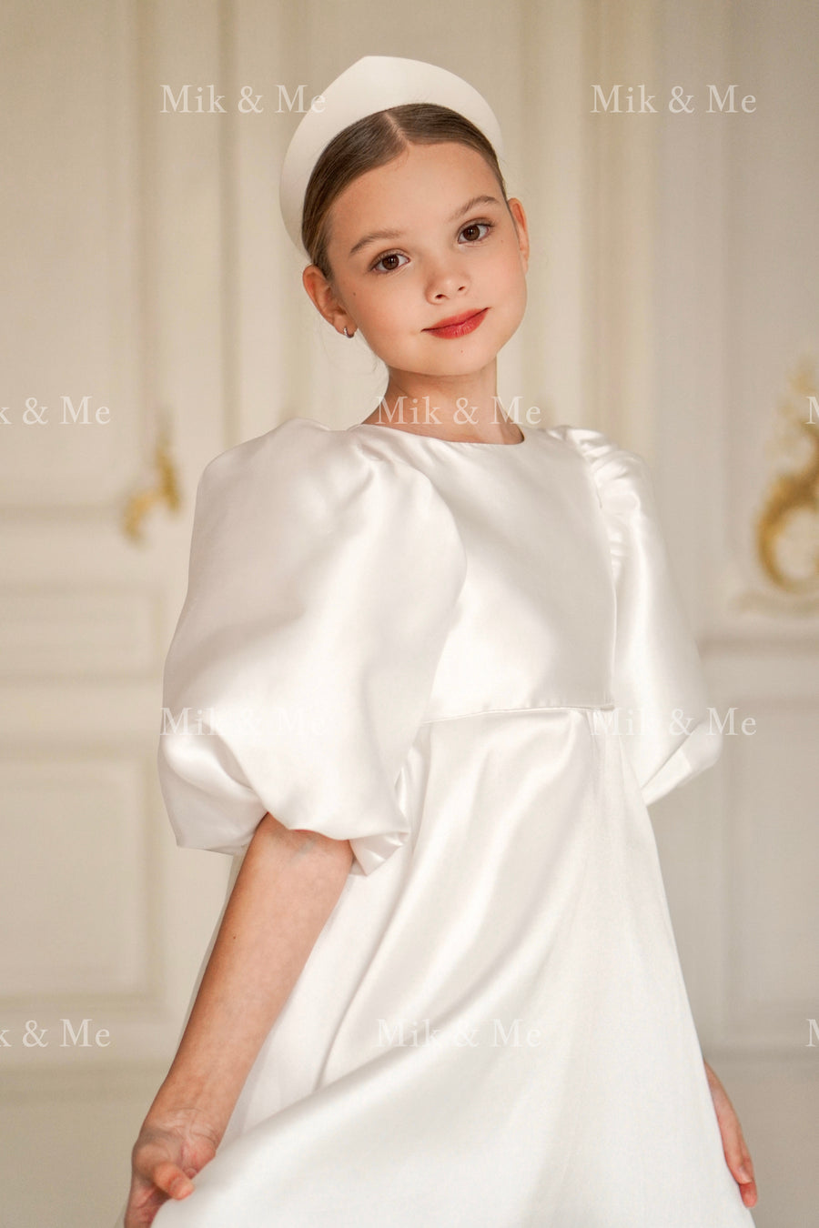 Beatrice Special Occasion Satin Girls Dress