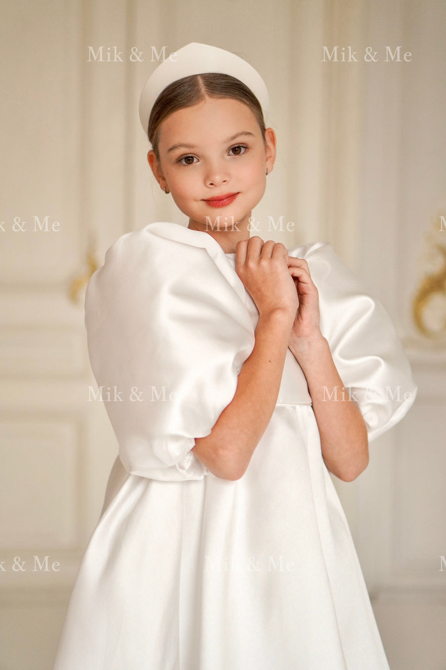 Beatrice Special Occasion Satin Girls Dress