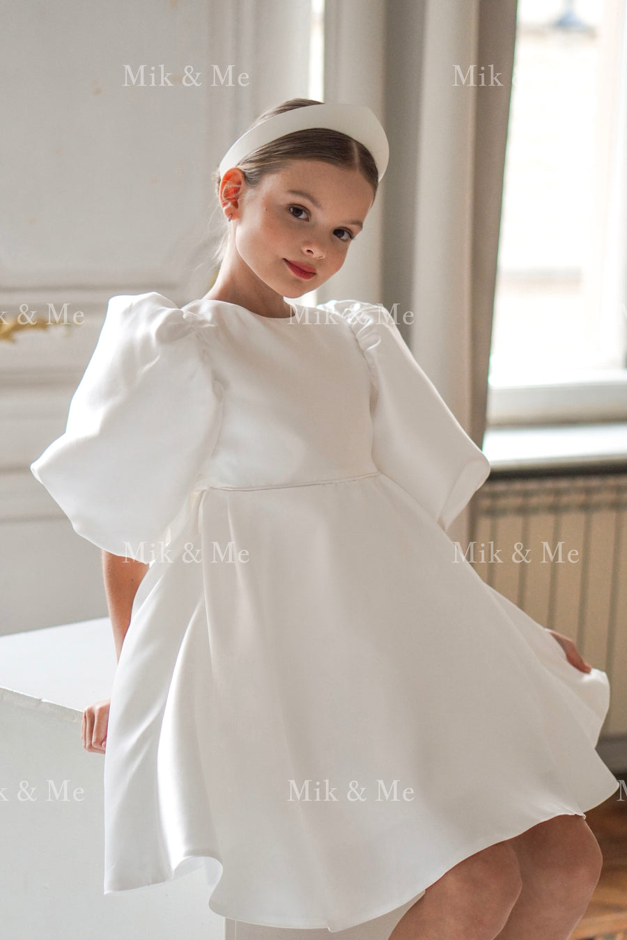 Beatrice Special Occasion Satin Girls Dress