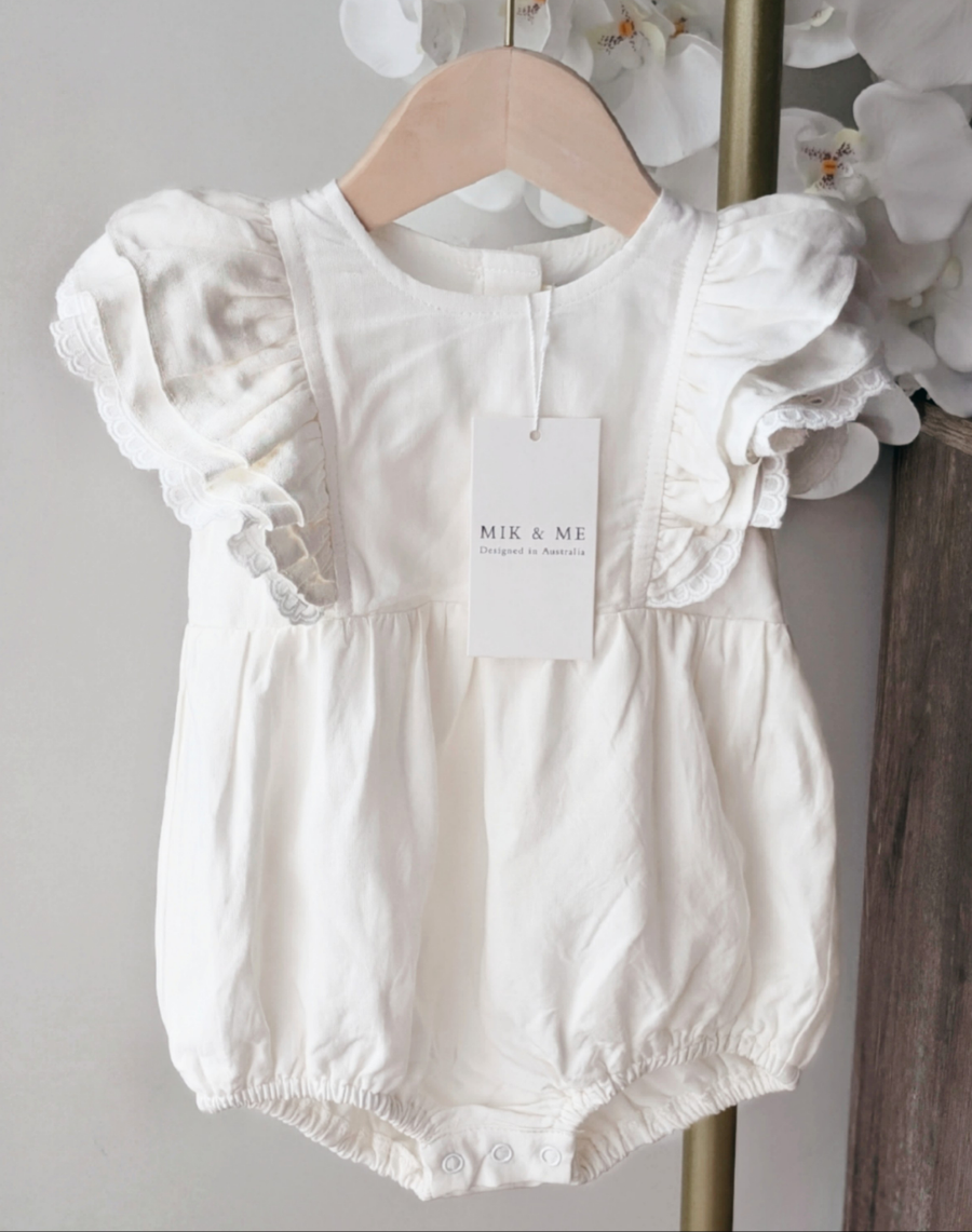 Mik & Me Exclusive Romper - 100% Linen/Organic Cotton (Shipped within 2 days)