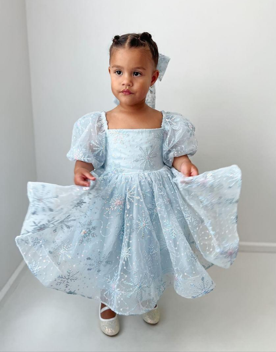 Princess El Luxe Handmade Dress & Hair Bow (Made to order)