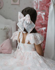 Rose Garden Dress & Hairbow - White