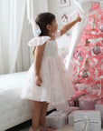 Rose Garden Dress & Hairbow - White