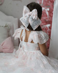 Rose Garden Dress & Hairbow - White