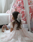 Rose Garden Dress & Hairbow - White