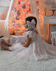 Rose Garden Dress & Hairbow - White